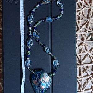 Beaded glass like necklace multi colored